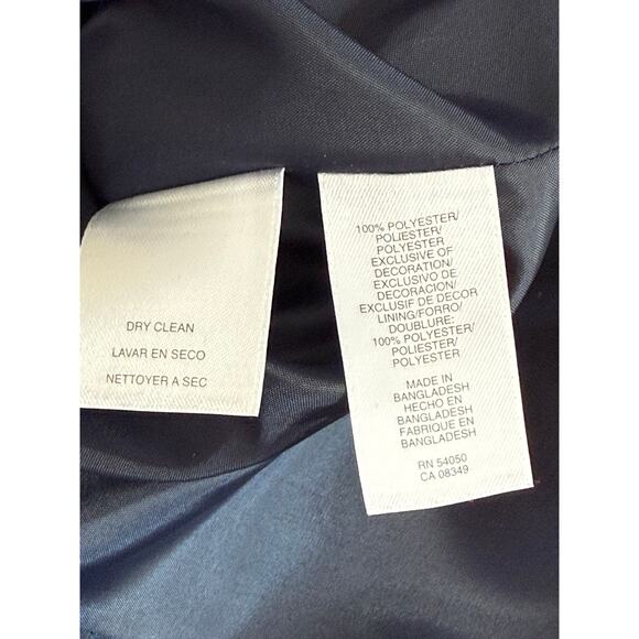 Jones Studio Separates Navy Blue & White Textured 3 Button Lined Blazer Size 16W - Picture 8 of 9